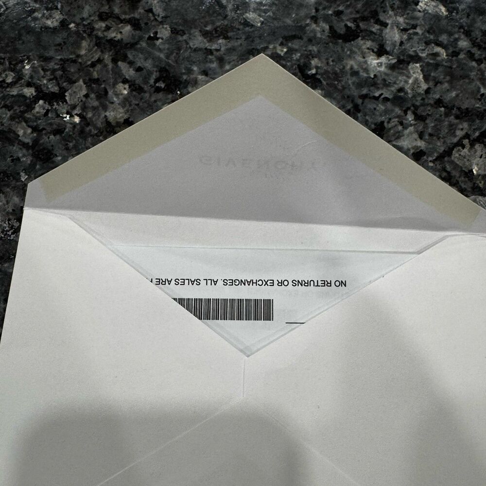 Givenchy White Envelope Authentic Button Add on Logo Storage Flap Open + Tag - Picture 9 of 10